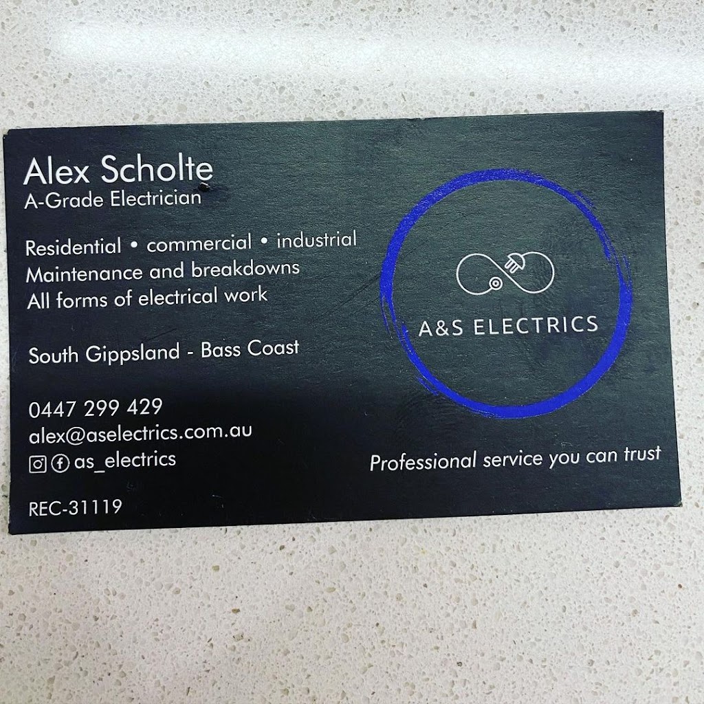 A&S Electrics | electrician | 31 Carr Ave, Leongatha VIC 3953, Australia | 0447299429 OR +61 447 299 429
