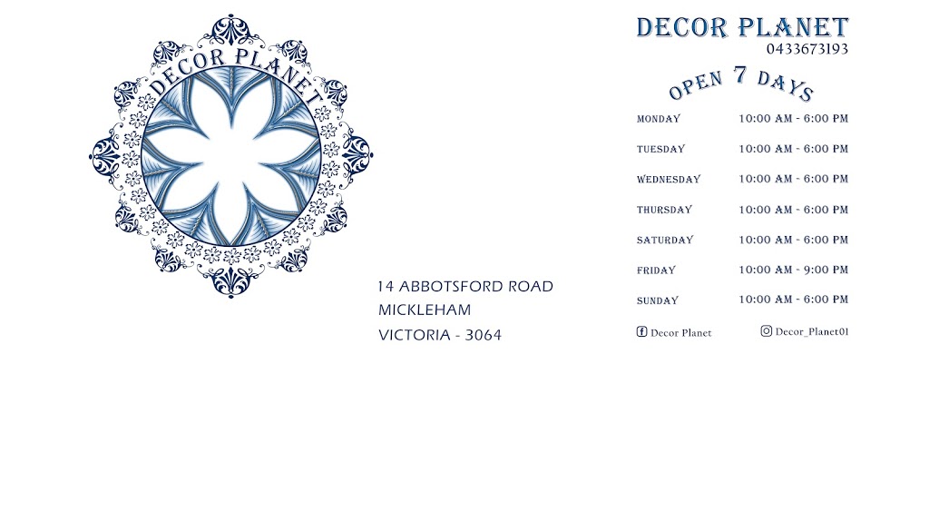 Decor Planet |  | 14 Abbotsford Rd, Mickleham VIC 3064, Australia | 0433673193 OR +61 433 673 193