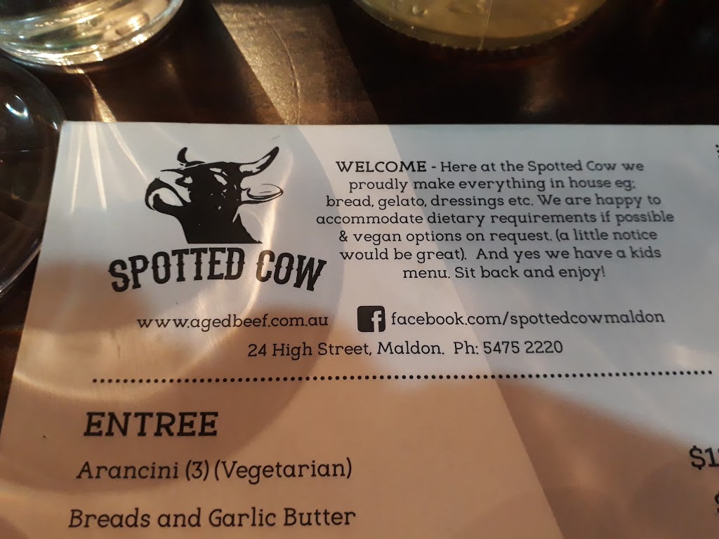 Spotted Cow | restaurant | 24 High St, Maldon VIC 3463, Australia | 0354752220 OR +61 3 5475 2220