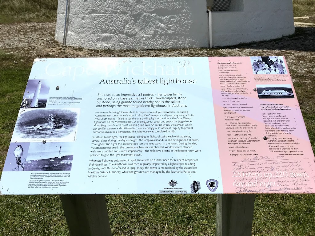 Cape Wickham Lighthouse | tourist attraction | 687 Cape Wickham Rd, Wickham TAS 7256, Australia | 0474360446 OR +61 474 360 446