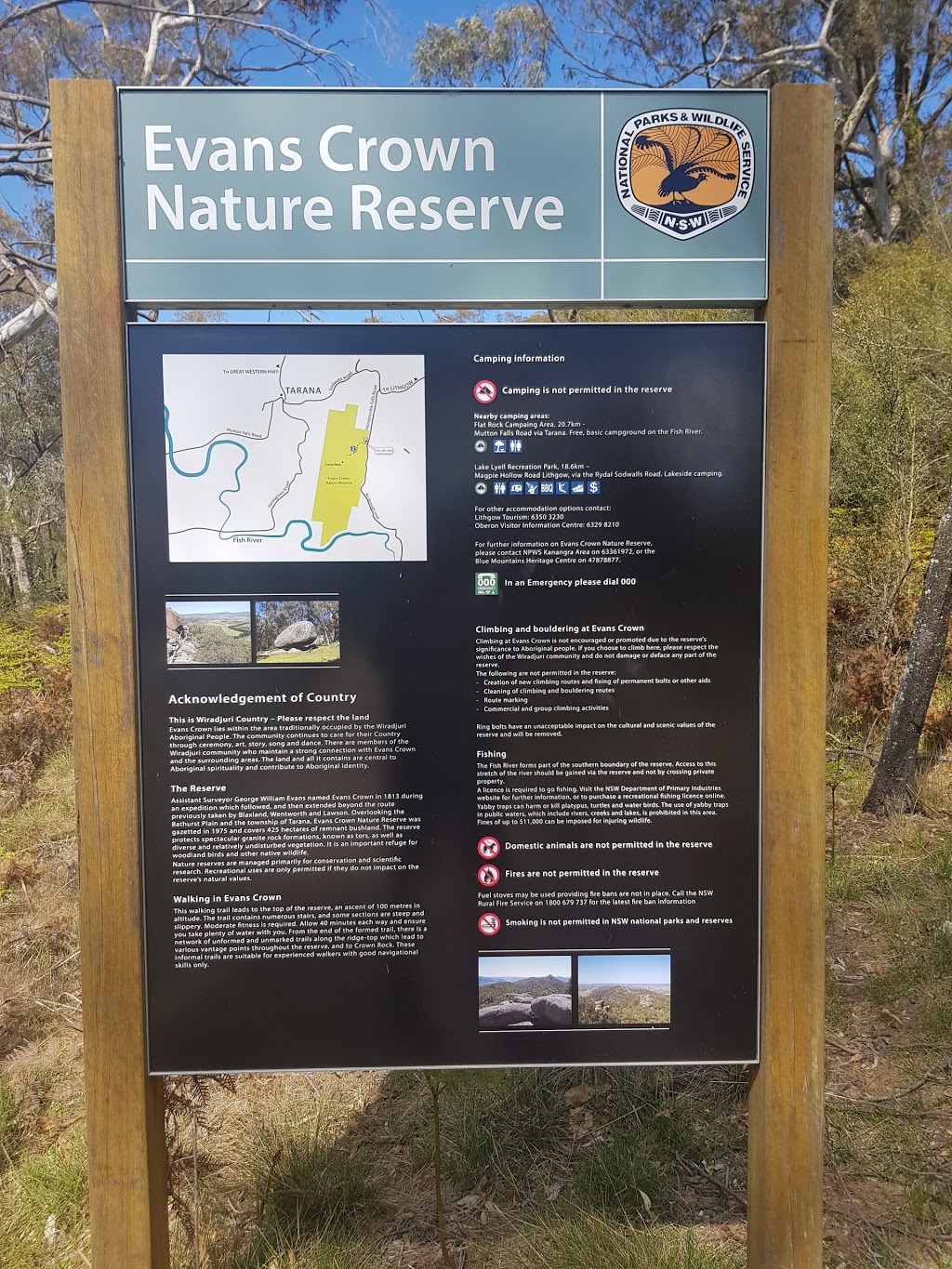 Evans Crown Nature Reserve | park | Honeysuckle Falls Rd, Tarana NSW 2787, Australia | 0247878877 OR +61 2 4787 8877
