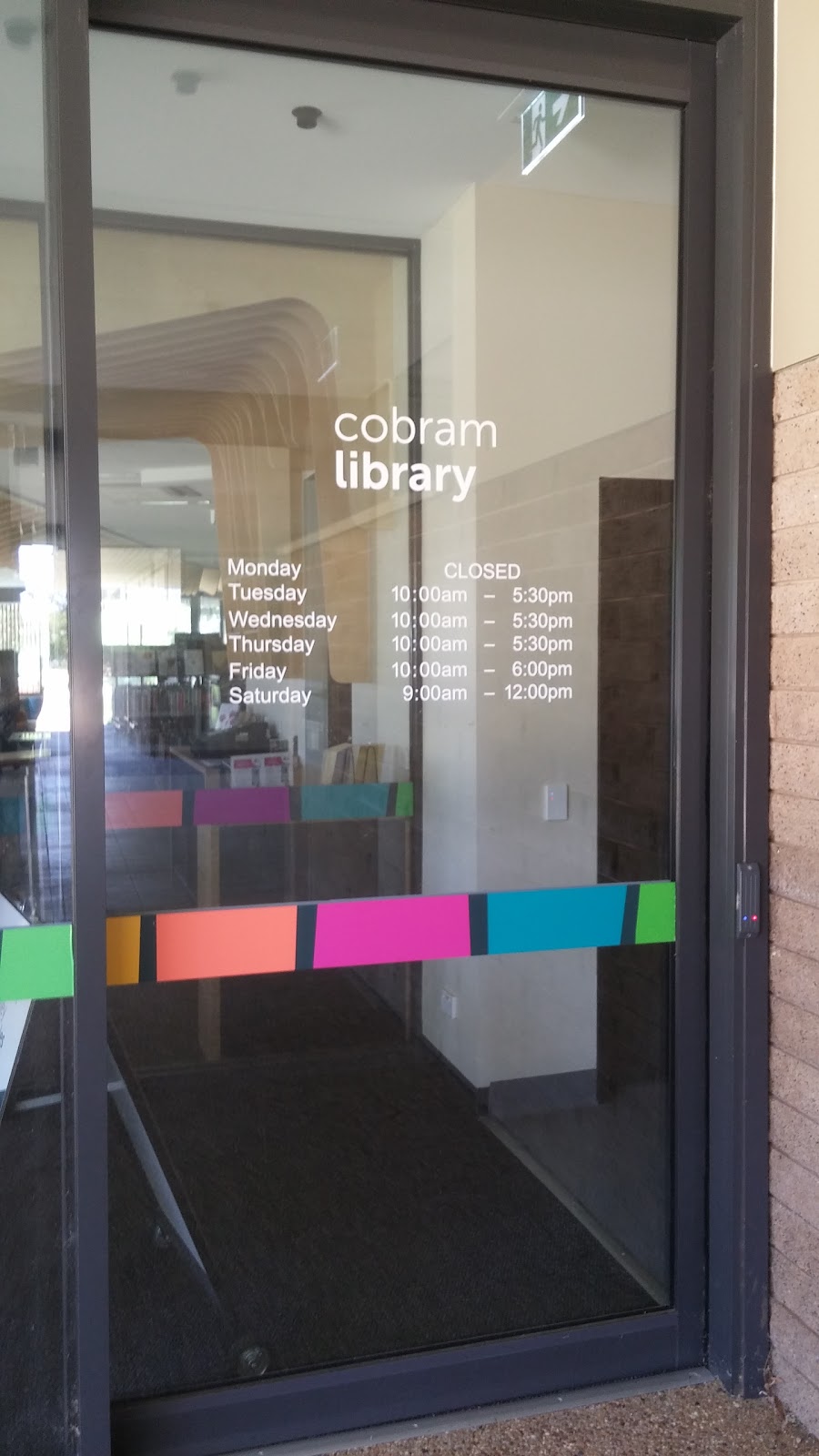 Cobram Library | library | 14 Punt Rd, Cobram VIC 3644, Australia | 1300374765 OR +61 1300 374 765