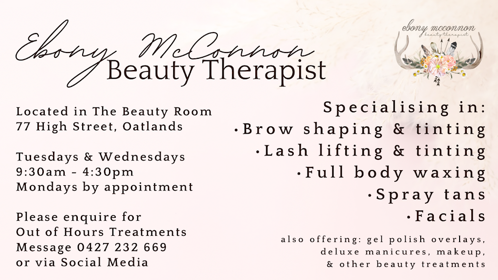 ebony mcconnon - beauty therapist | beauty salon | 77 High St, Oatlands TAS 7120, Australia | 0427232669 OR +61 427 232 669
