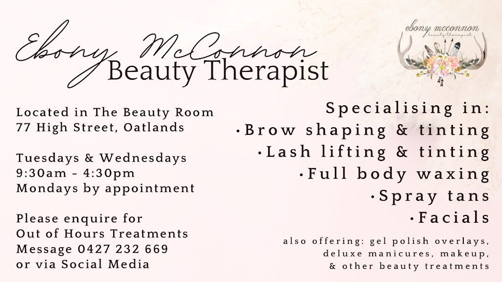 ebony mcconnon - beauty therapist | 77 High St, Oatlands TAS 7120, Australia | Phone: 0427 232 669