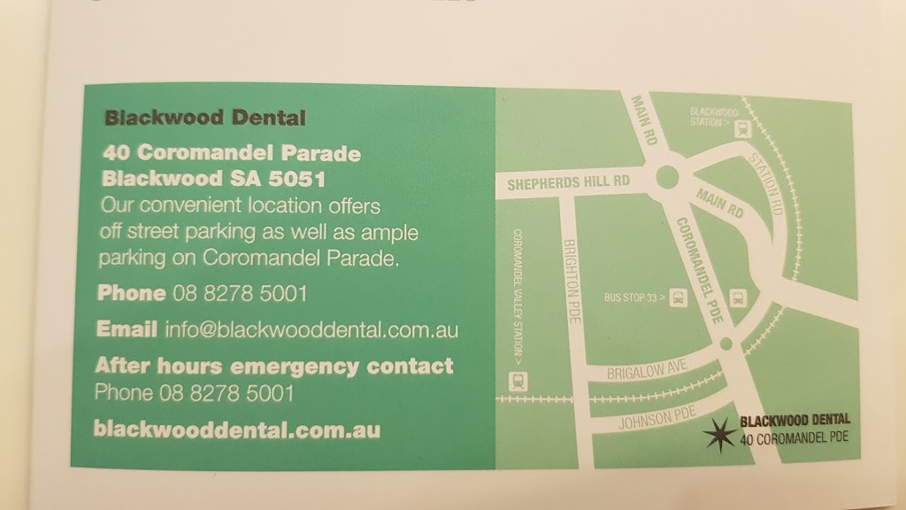 Blackwood Dental - Dr.Daysch Marsha | dentist | 40 Coromandel Parade, Blackwood SA 5051, Australia | 0882785001 OR +61 8 8278 5001