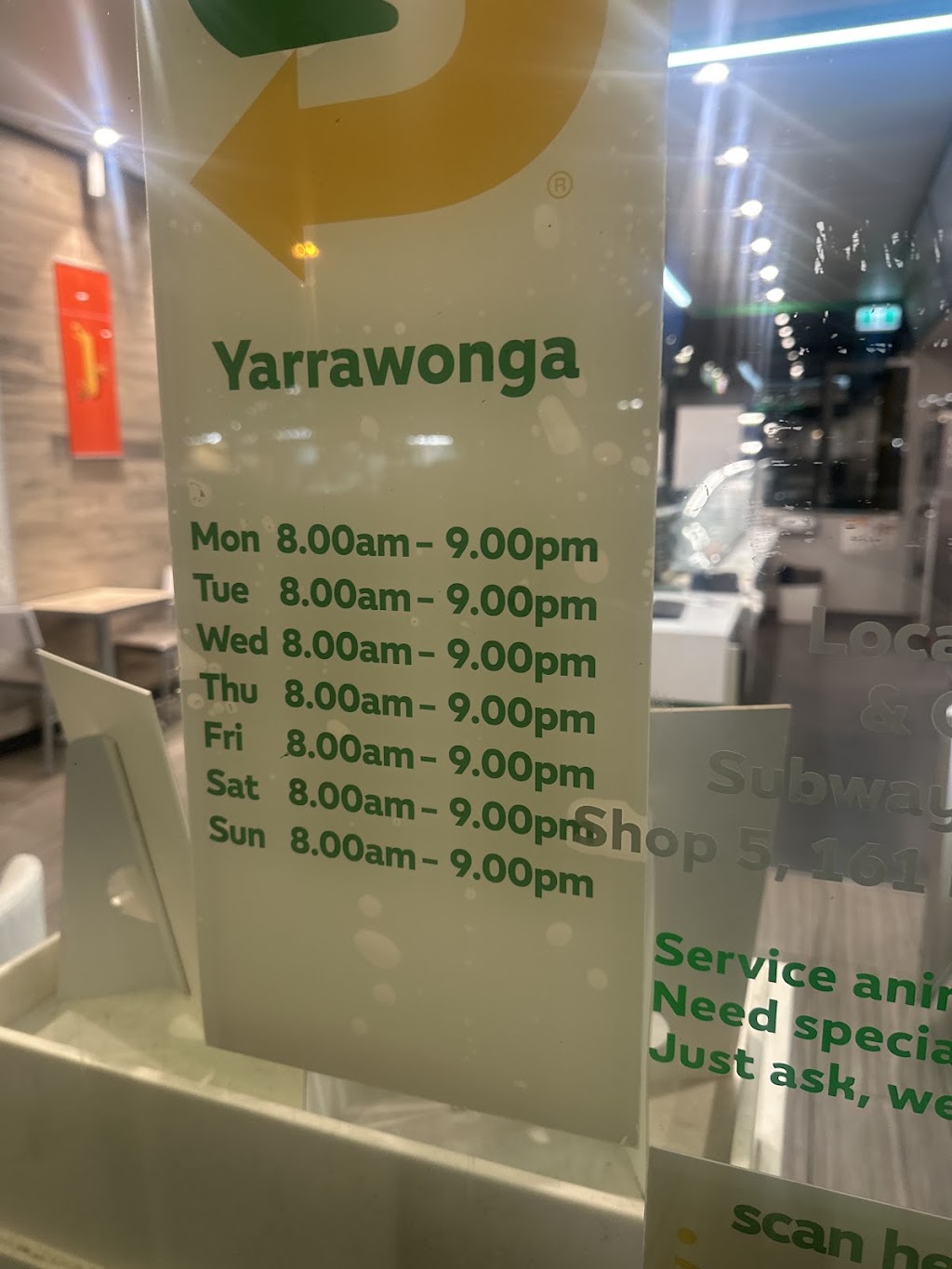 Subway | shop 5/161 Belmore St, Yarrawonga VIC 3730, Australia | Phone: (03) 4705 2600