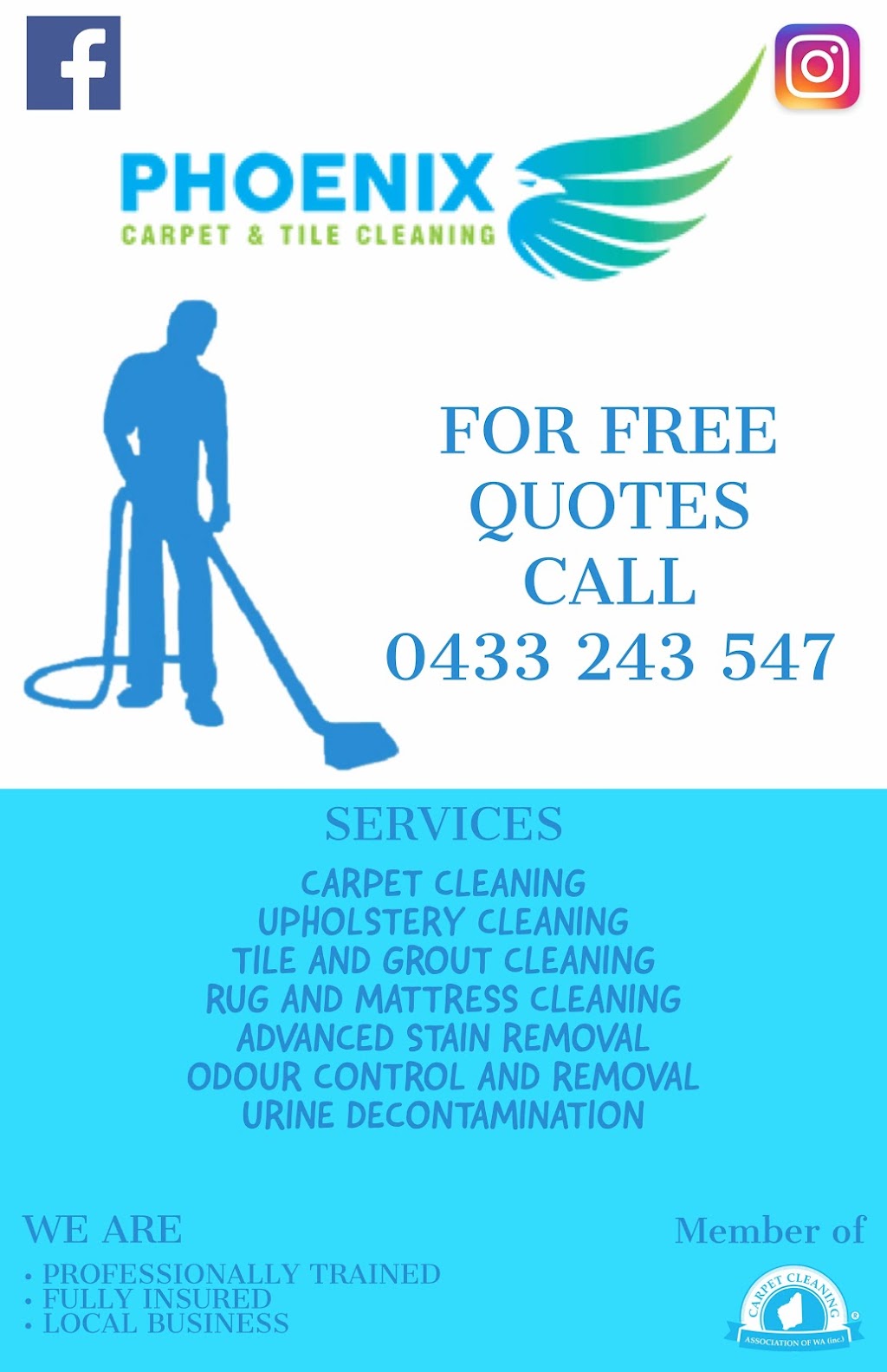 Phoenix Carpet and Tile Cleaning | 3 Fewson Turn, Ellenbrook WA 6069, Australia | Phone: 0433 243 547