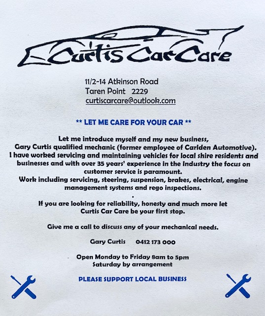 CURTIS CAR CARE | Unit 11/2-14 Atkinson Rd, Taren Point NSW 2229, Australia | Phone: 0412 173 000