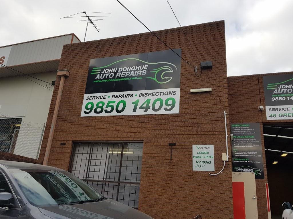 JOHN DONOHUE AUTO REPAIRS | car repair | 46 Greenaway St, Bulleen VIC 3105, Australia | 0398501409 OR +61 3 9850 1409