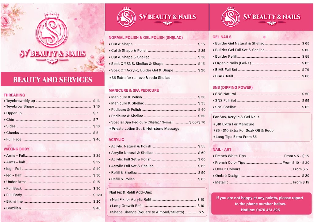 SV BEAUTY AND NAILS | 5 Riverland Rd, Clyde VIC 3978, Australia | Phone: 0470 461 325