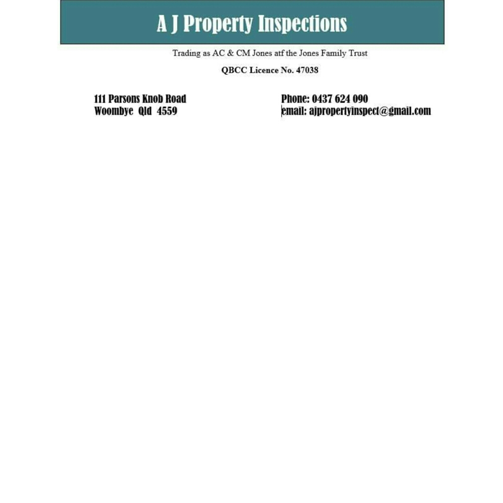 AJ Property Inspections - Building and Pest Inspector Sunshine C | 111 Parsons Knob Rd, Woombye QLD 4559, Australia | Phone: 0437 624 090