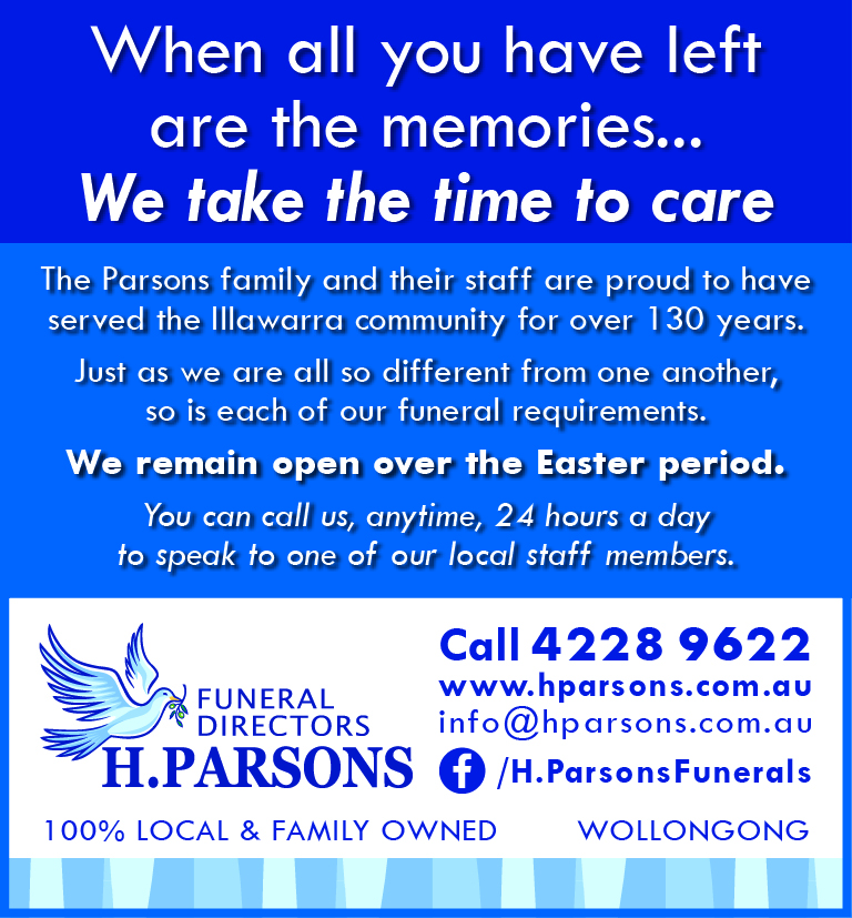 H. Parsons Funeral Directors | funeral home | 10 Woolworths Ave, Warilla NSW 2528, Australia | 0242967834 OR +61 2 4296 7834