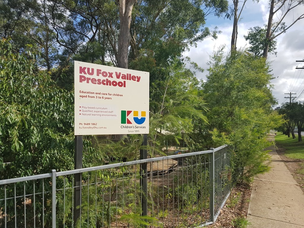 KU Fox Valley Preschool | school | 116 Fox Valley Rd, Wahroonga NSW 2076, Australia | 0294891862 OR +61 2 9489 1862