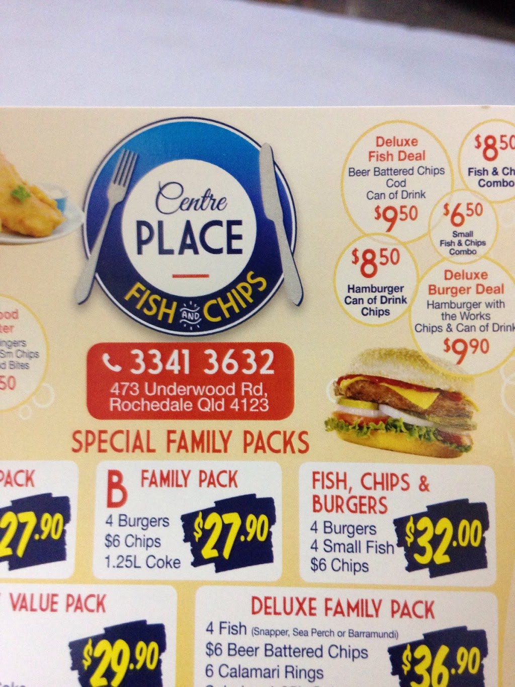 Centre Place Fish & Chips | 4 Centre Pl, Rochedale South QLD 4123, Australia | Phone: (07) 3341 3632