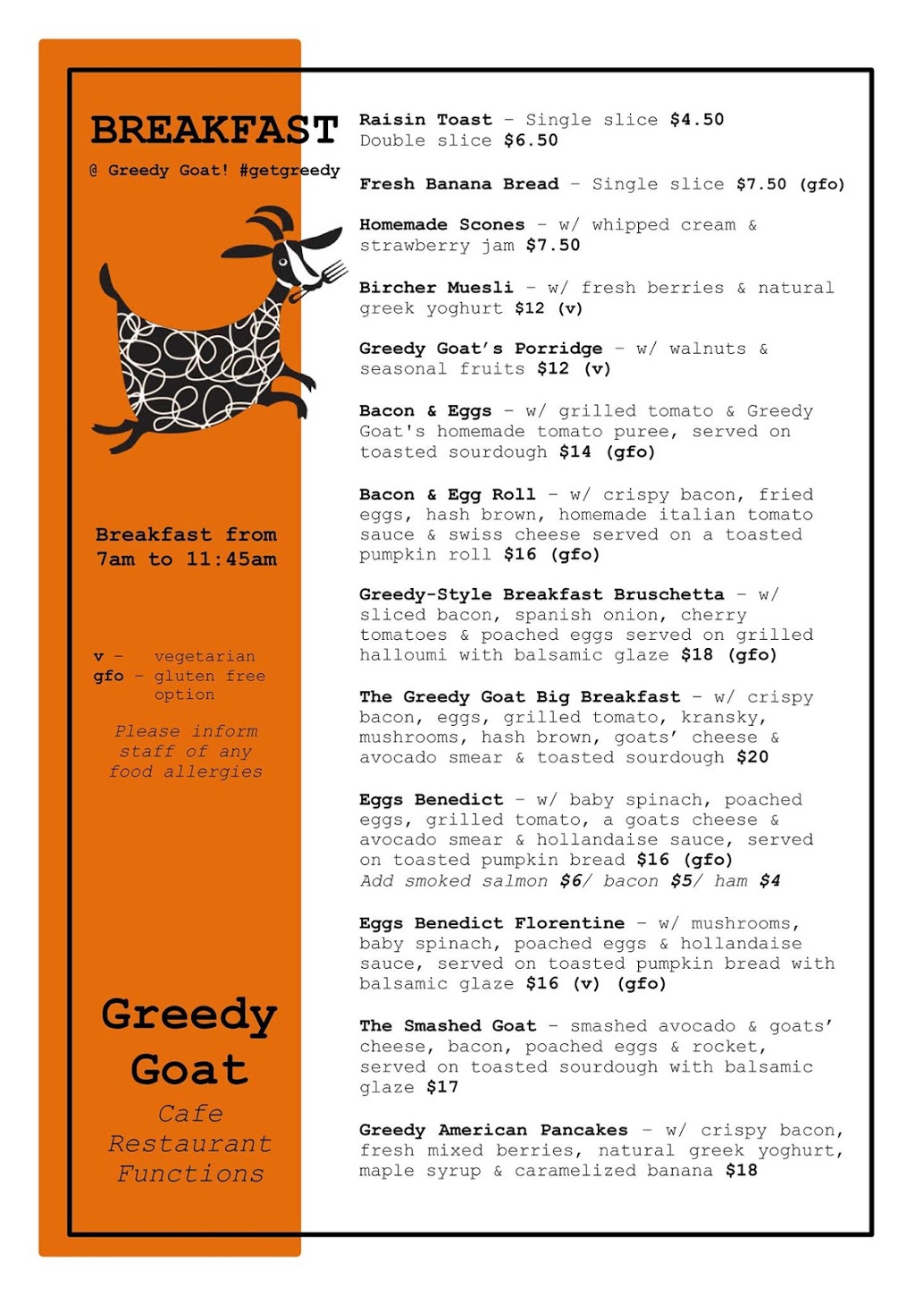 Greedy Goat Cafe/Restaurant | restaurant | 1 Pulteney St, Taree NSW 2430, Australia | 0265500022 OR +61 2 6550 0022