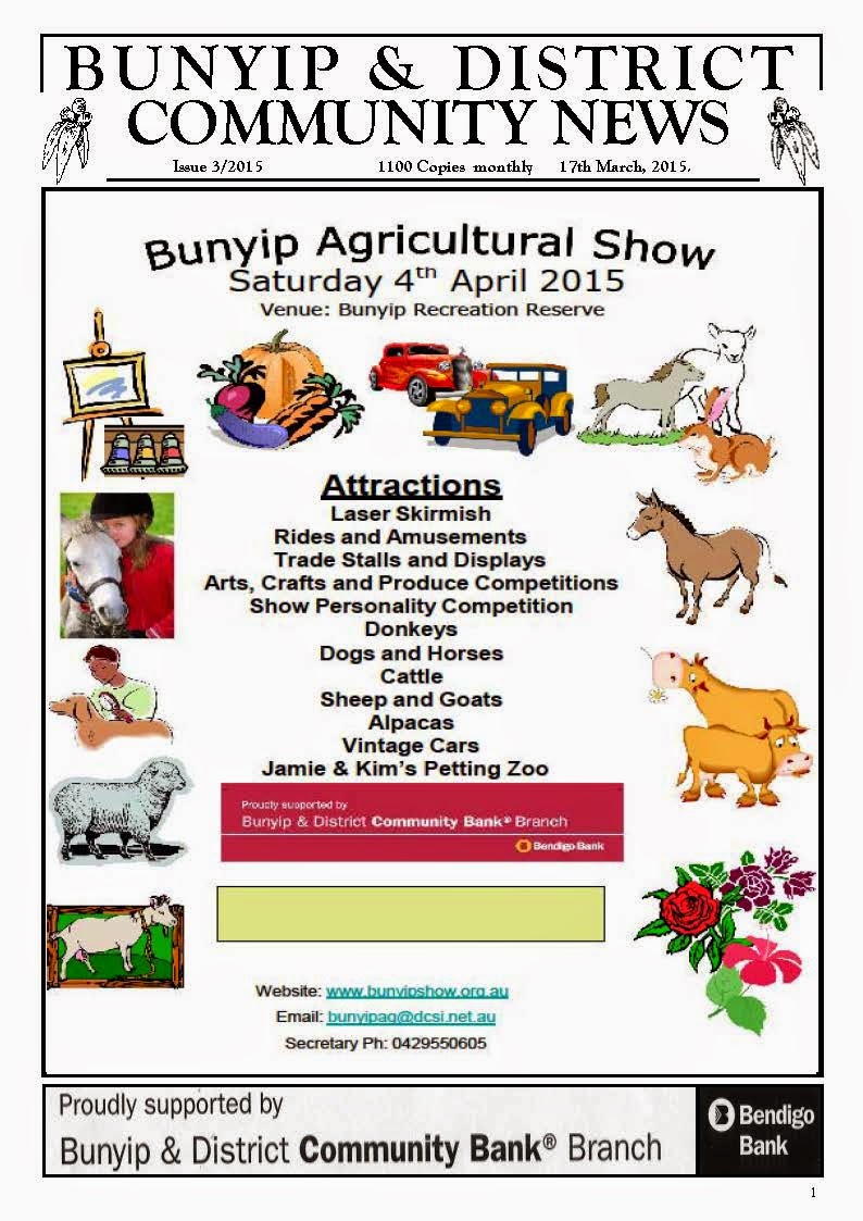 Bunyip and District Community News | 38 Main St, Bunyip VIC 3815, Australia | Phone: 0458 974 131