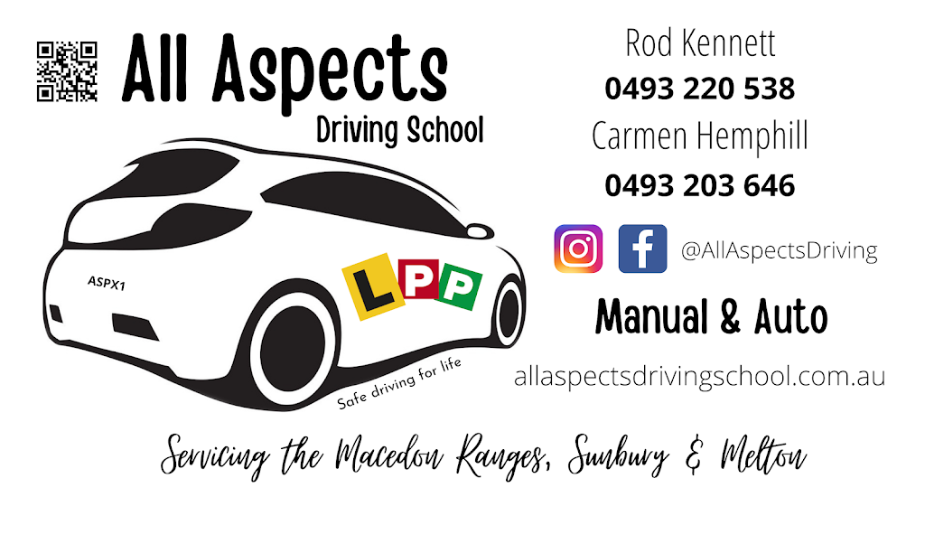 All Aspects Driving School |  | 22 Cherry Ln, Gisborne VIC 3437, Australia | 0493220538 OR +61 493 220 538