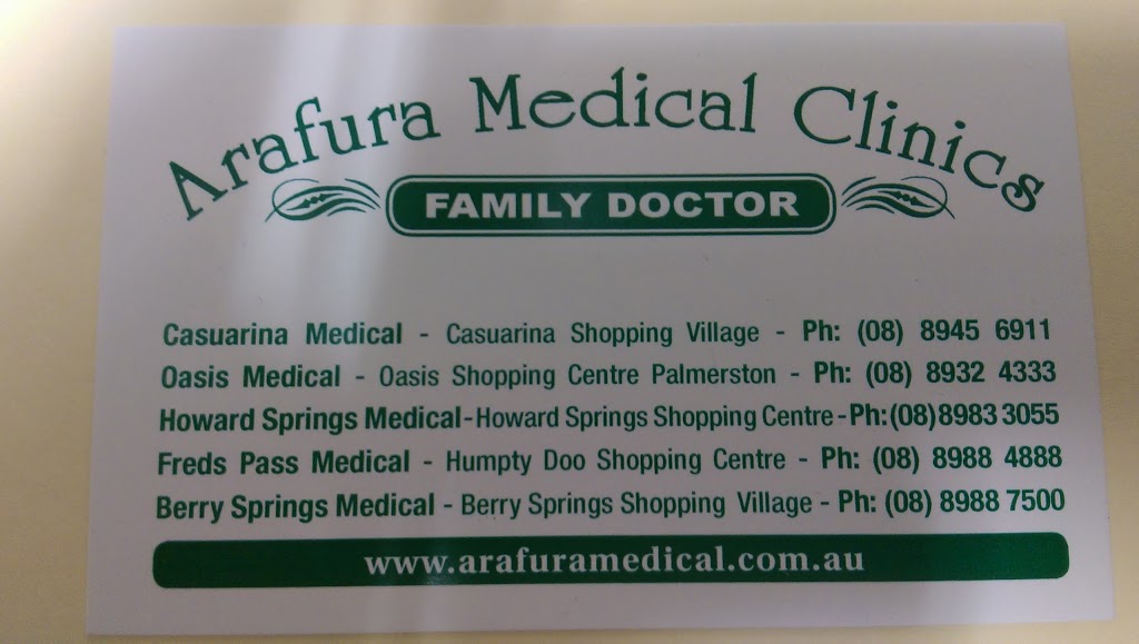 Arafura Medical Clinics | health | Humpty Doo Shopping Village, 4/28 Freds Pass Rd, Humpty Doo NT 0836, Australia | 0889884888 OR +61 8 8988 4888