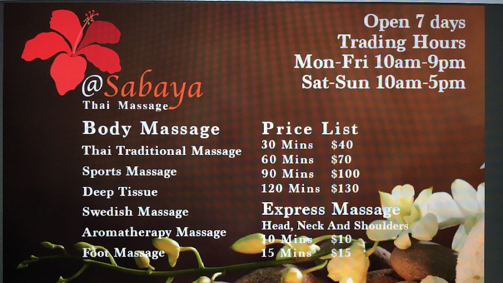 @Sabaya Thai Massage | 150 Bulleen Rd, Balwyn North VIC 3104, Australia | Phone: 0401 286 175