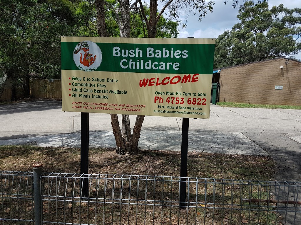 Bush Babies Childcare Pty Ltd | school | 89/91 Rickard Rd, Warrimoo NSW 2774, Australia | 0247536822 OR +61 2 4753 6822