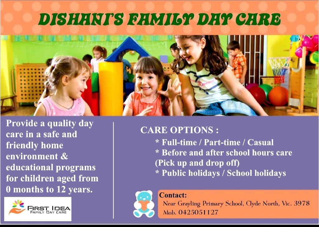 Dishanis Family Day Care, Clyde North | Kamala Rd, Clyde North VIC 3978, Australia | Phone: 0425 051 127