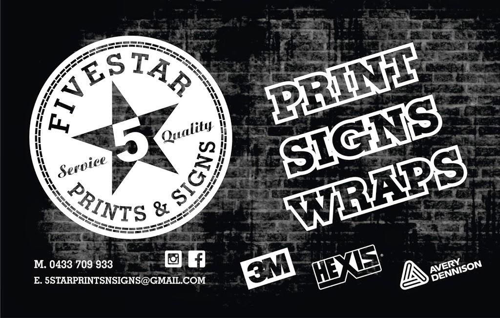 5 Star Prints & Signs | 5 Coghill Dr, Gold Coast QLD 4223, Australia | Phone: 0433 709 933