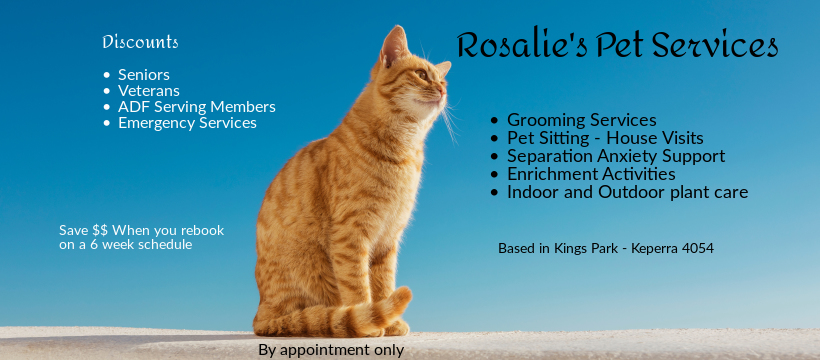 Rosalies Pet Services |  | Balvenie St, Keperra QLD 4054, Australia | 0411360990 OR +61 411 360 990