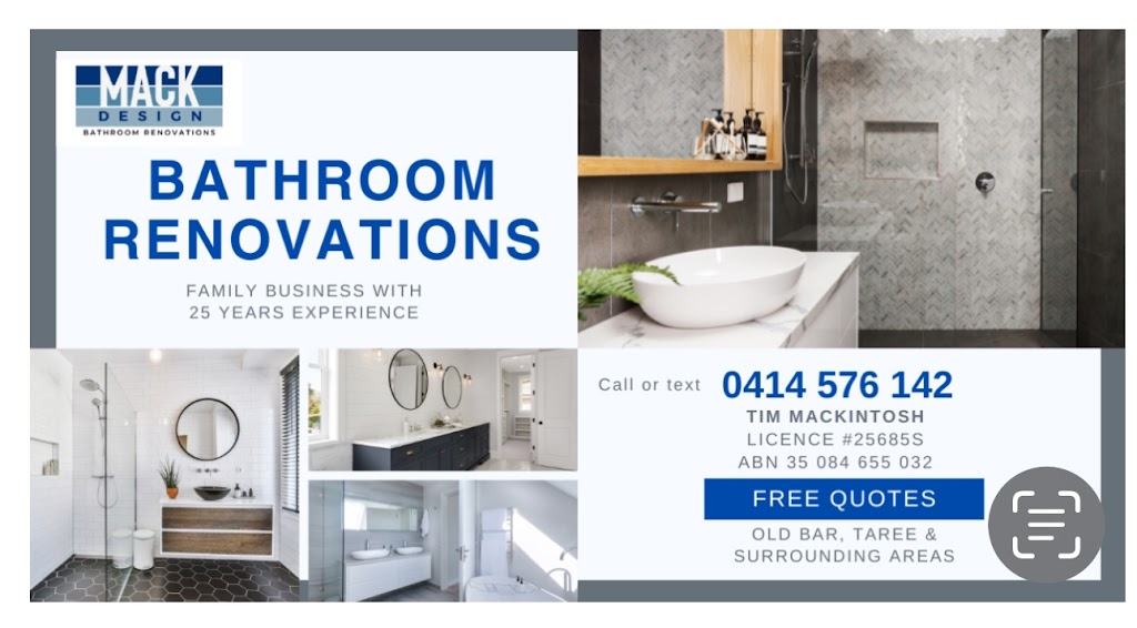 Mack Design P/L Bathroom Renovations | 13 Howard St, Wallabi Point NSW 2430, Australia | Phone: 0414 576 142