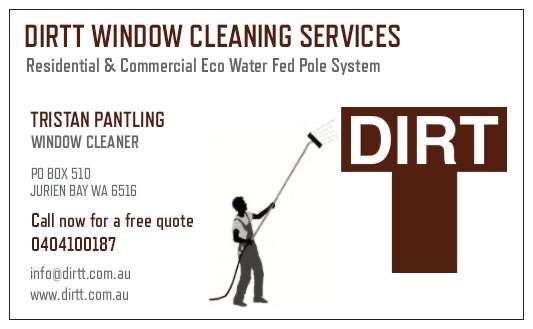 Dirtt Window Cleaning Services | 401 Ridge Way, Jurien Bay WA 6516, Australia | Phone: 0404 100 187