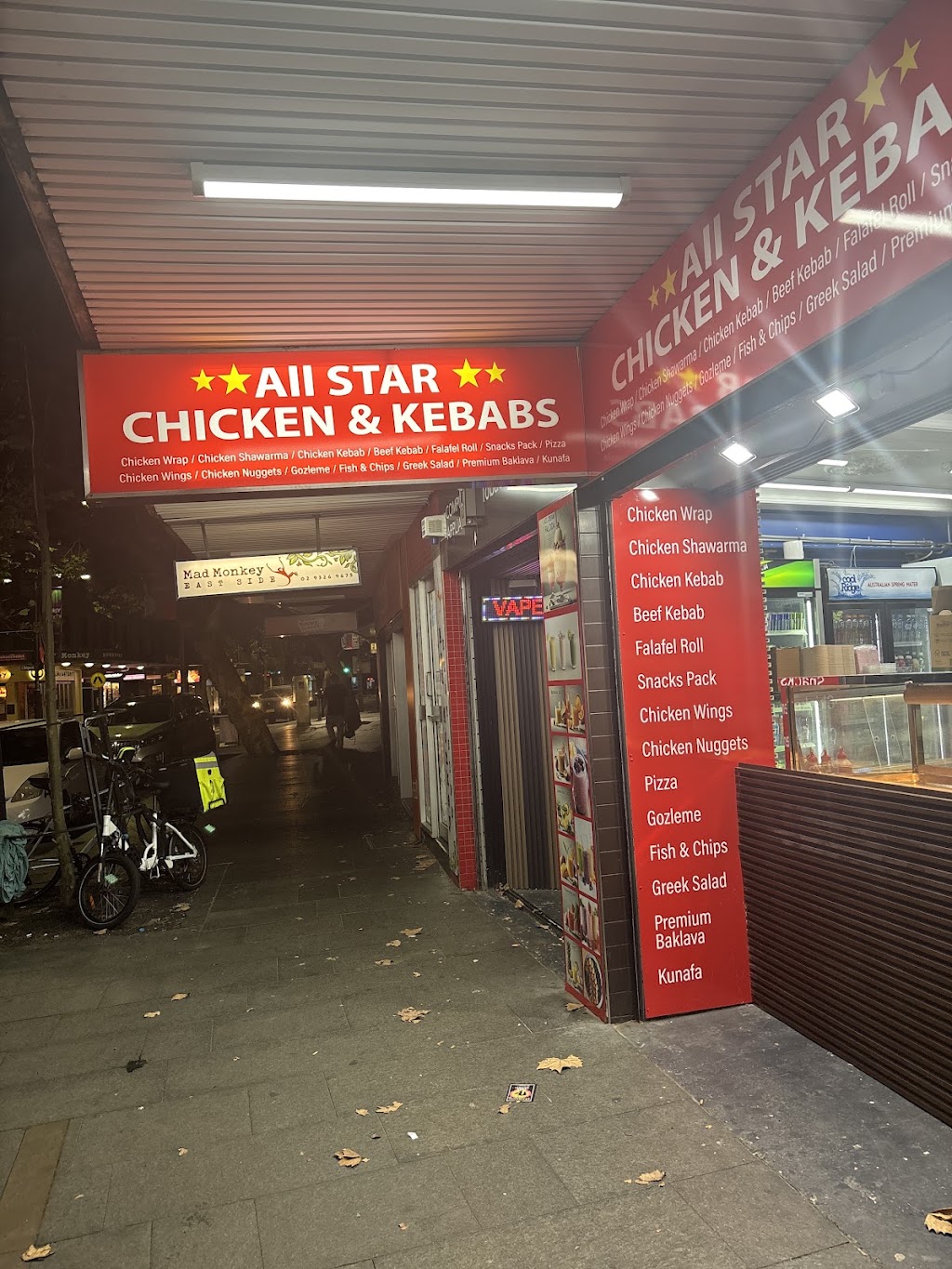 All star chicken & kebab | 40 a Darlinghurst Rd, Potts Point NSW 2011, Australia | Phone: 0470 629 090