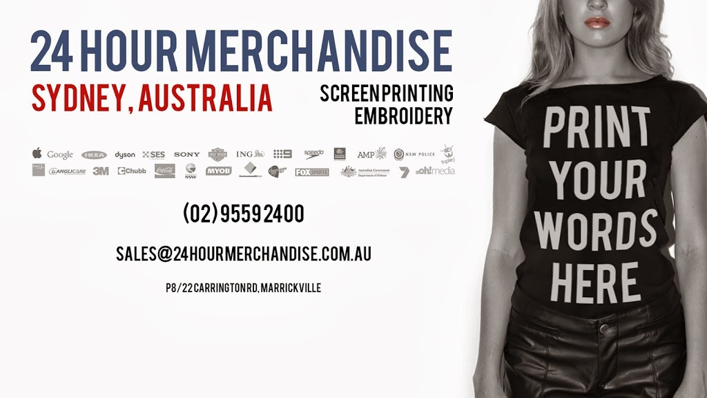 24 Hour Merchandise | clothing store | p8/22 Carrington Rd, Marrickville NSW 2204, Australia | 0295592400 OR +61 2 9559 2400