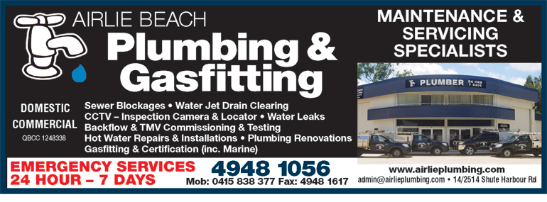 Airlie Beach Plumbing and Gas Fitting Pty Ltd | plumber | 14/2514 Shute Harbour Rd, Jubilee Pocket QLD 4802, Australia | 0749481056 OR +61 7 4948 1056