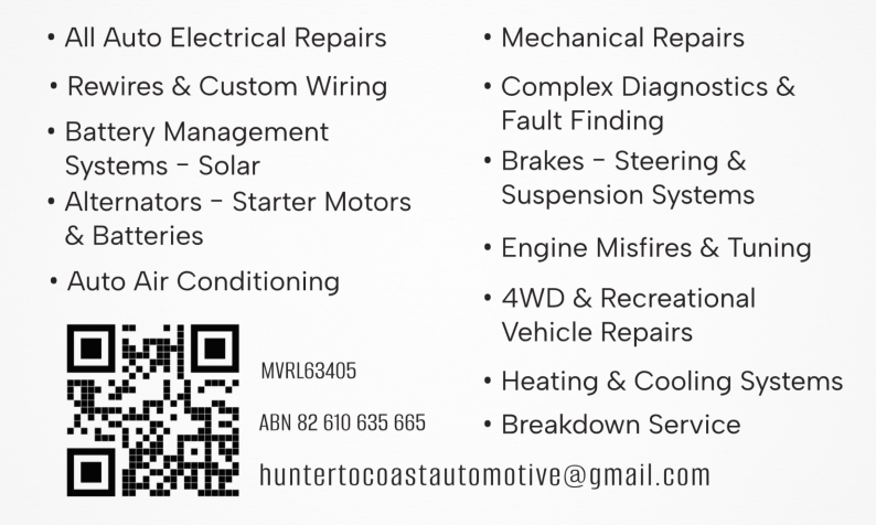 Hunter To Coast Automotive | 41 King Albert Ave, Tanilba Bay NSW 2319, Australia | Phone: 0428 840 859