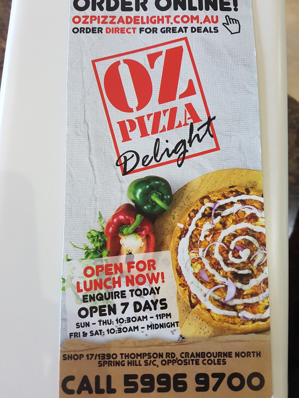Oz Pizza Delight - Cranbourne North | meal delivery | Shop 17/1390 Thompsons Rd, Cranbourne VIC 3977, Australia | 0359969700 OR +61 3 5996 9700