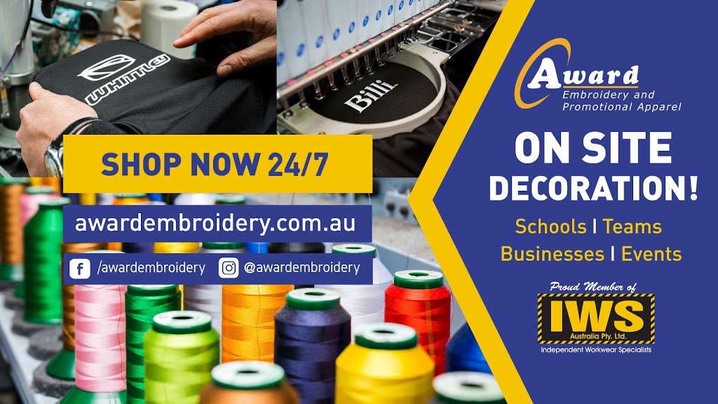 Award Embroidery & Promotional Apparel | 302 Wolseley Pl, Thomastown VIC 3074, Australia | Phone: (03) 9469 5331