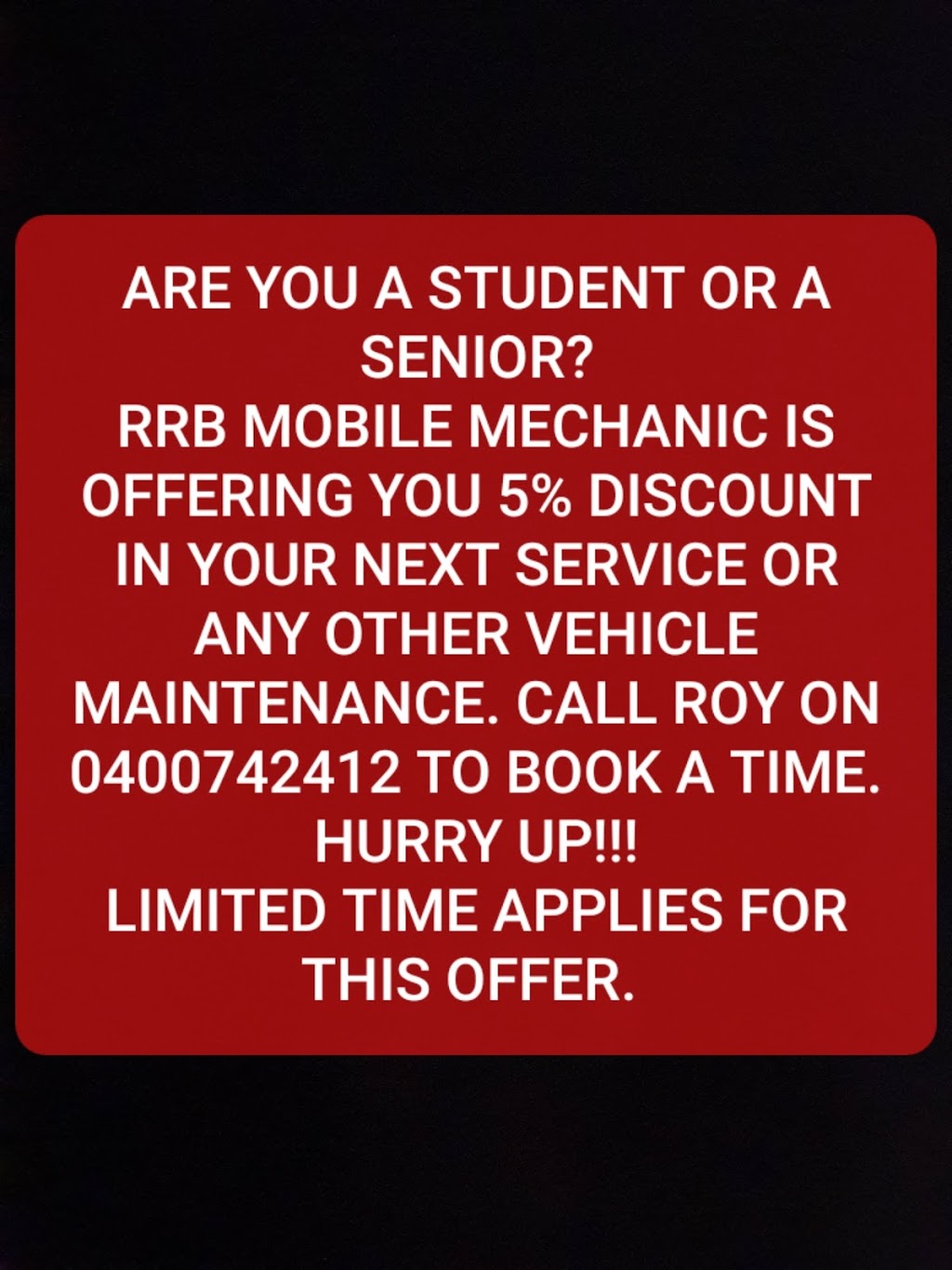 RRB Mobile Mechanic | car repair | 19 Dewpond Cres, Wollert VIC 3750, Australia | 0400742412 OR +61 400 742 412