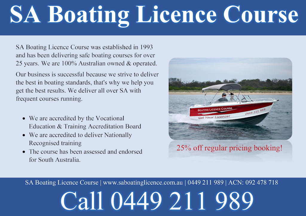 Murray Bridge Boat Licence | 212 Adelaide Rd, Murray Bridge SA 5253, Australia | Phone: 0449 211 989