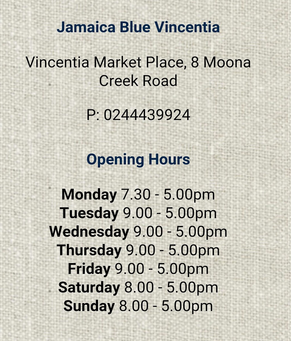 Jamaica Blue Vincentia | cafe | Vincentia Marketplace, 8 Moona Creek Rd, Vincentia NSW 2540, Australia | 0244432989 OR +61 2 4443 2989