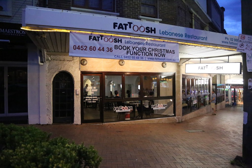 Fattoosh Lebanese Restaurant | restaurant | 330 Penshurst St, North Willoughby NSW 2068, Australia | 0298822206 OR +61 2 9882 2206