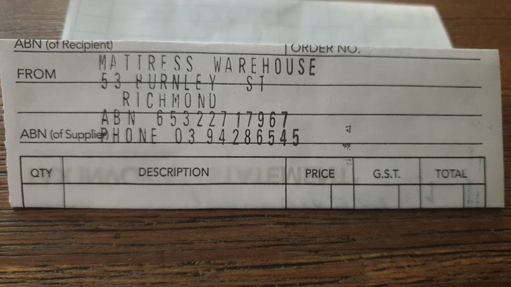 Mattress Warehouse | 53-55 Burnley St, Richmond VIC 3121, Australia | Phone: (03) 9428 6545