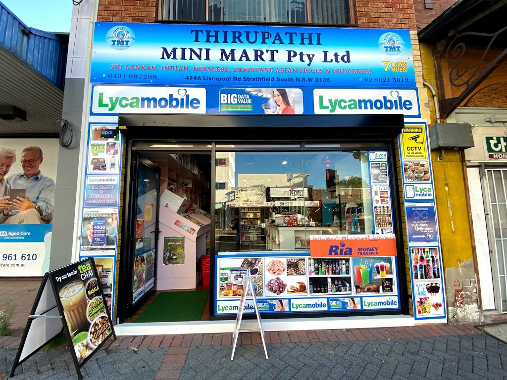 Thirupathi Mini Mart PTY | 4-16/20 Henley Rd, Homebush West NSW 2140, AND BRANCH, 474A Liverpool Rd, Strathfield South NSW 2136, Australia | Phone: (02) 9764 1084