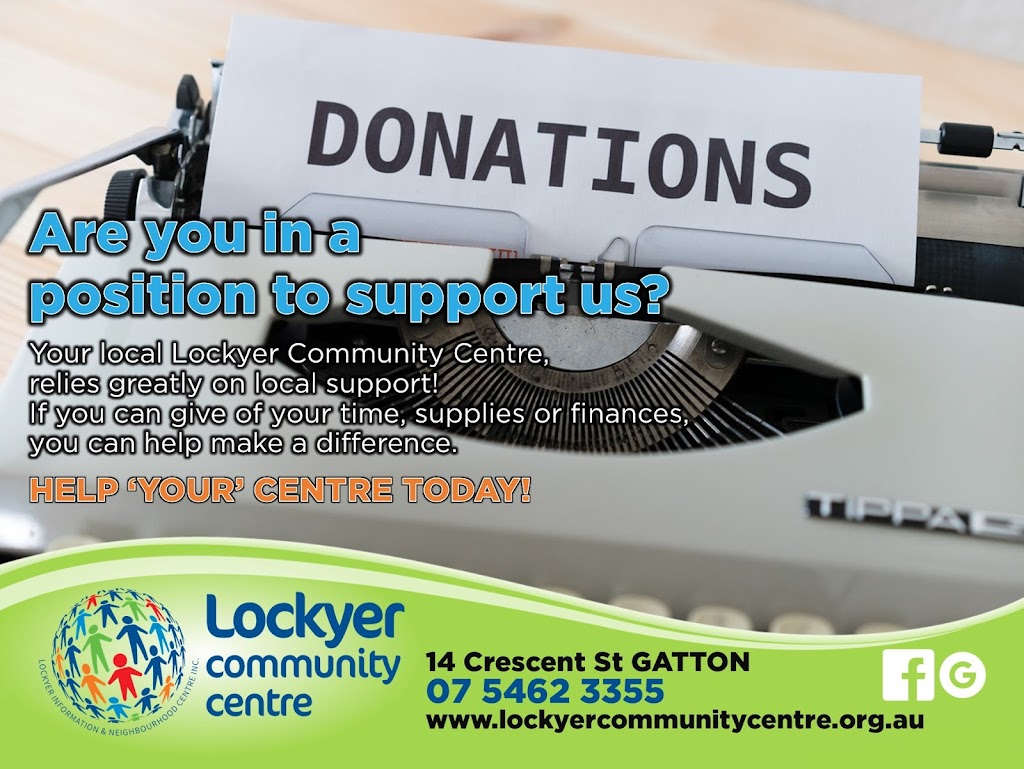 Lockyer Community Centre |  | 14 Crescent St, Gatton QLD 4343, Australia | 0754623355 OR +61 7 5462 3355