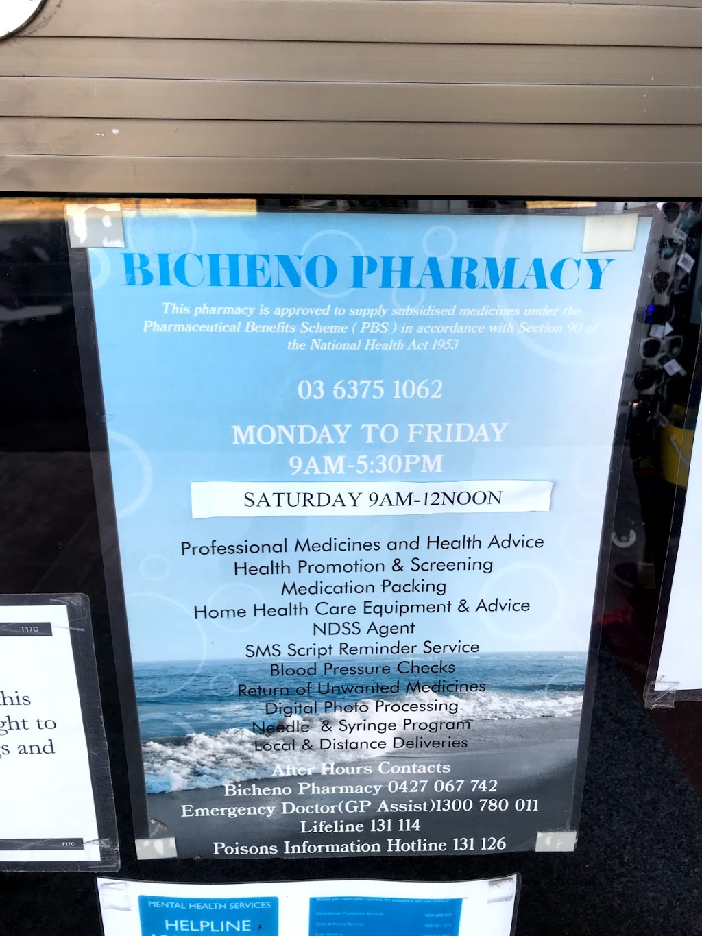 Bicheno Pharmacy | pharmacy | 57B Burgess St, Bicheno TAS 7215, Australia | 0363751062 OR +61 3 6375 1062