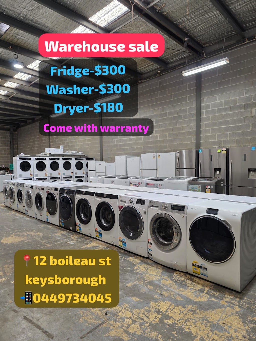 KJ HOME APPLIANCES WAREHOUSE | 2/12 Boileau St, Keysborough VIC 3173, Australia | Phone: 0406 733 781