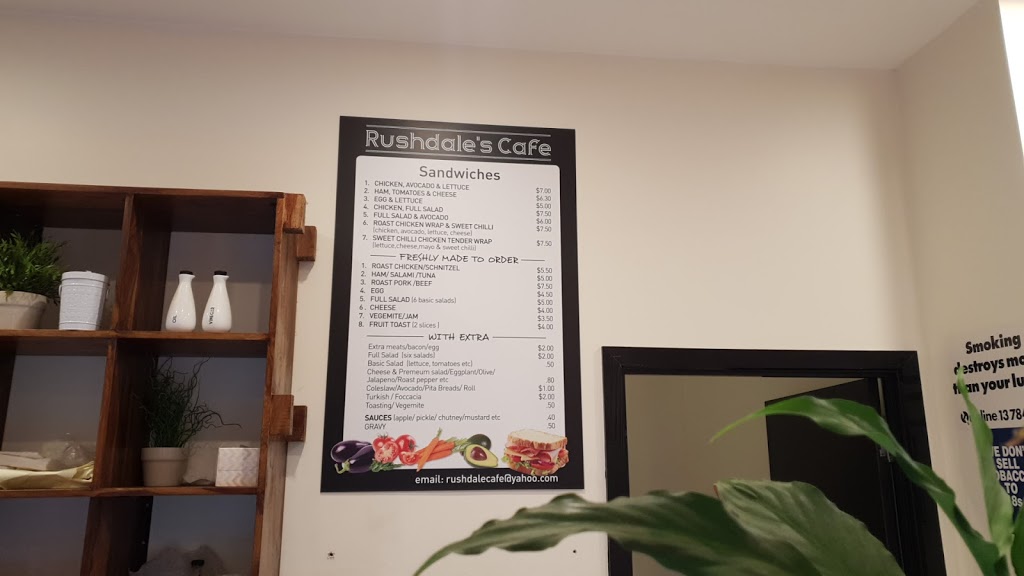RUSHDALES CAFE | cafe | 3/70 Rushdale St, Knoxfield VIC 3180, Australia | 0397633660 OR +61 3 9763 3660
