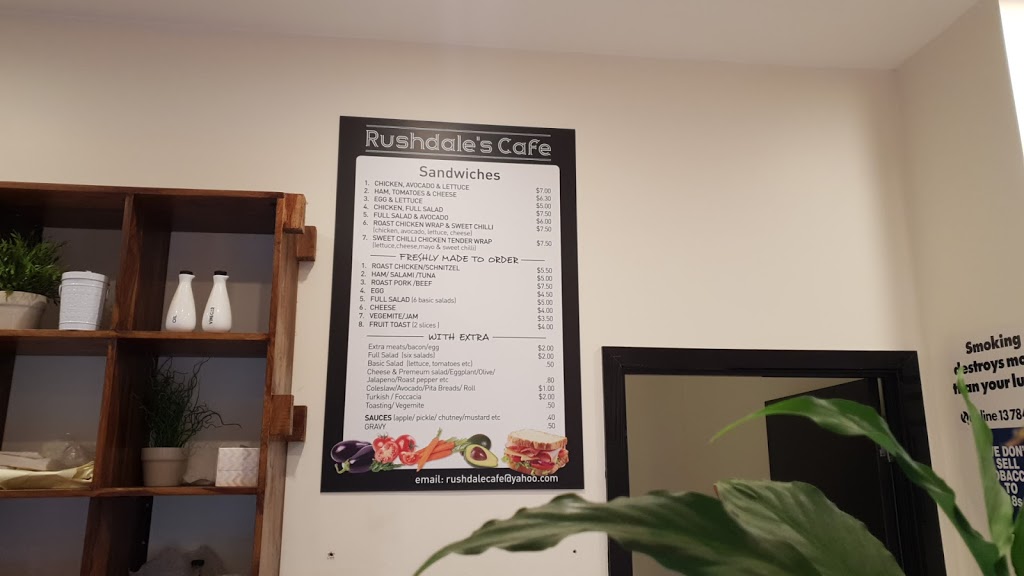 RUSHDALES CAFE | 3/70 Rushdale St, Knoxfield VIC 3180, Australia | Phone: (03) 9763 3660