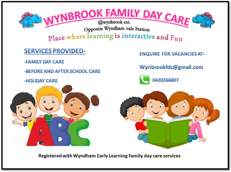 Wynbrook Family Day care | Bursa Dr, Wyndham Vale VIC 3024, Australia | Phone: 0420 266 807