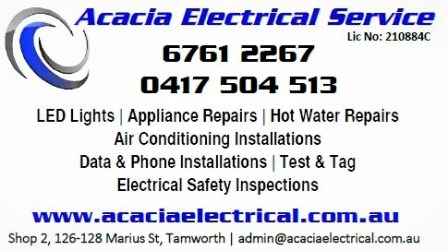 Acacia Electrical Service | electrician | 98D Piper St, Tamworth NSW 2340, Australia | 0267612267 OR +61 2 6761 2267