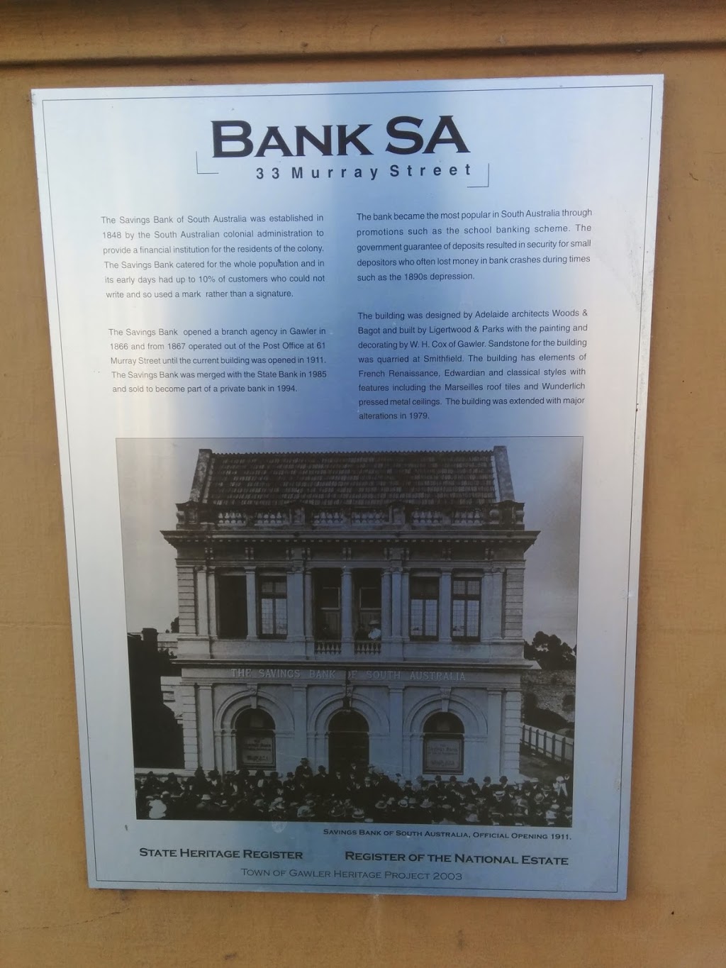 BankSA Branch Gawler | bank | 117 Murray St, Gawler SA 5118, Australia | 131376 OR +61 131376