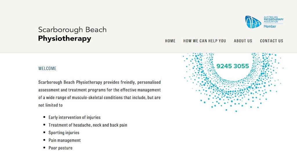 Scarborough Beach Physiotherapy | physiotherapist | u2/37 Scarborough Beach Rd, Scarborough WA 6019, Australia | 0892453055 OR +61 8 9245 3055